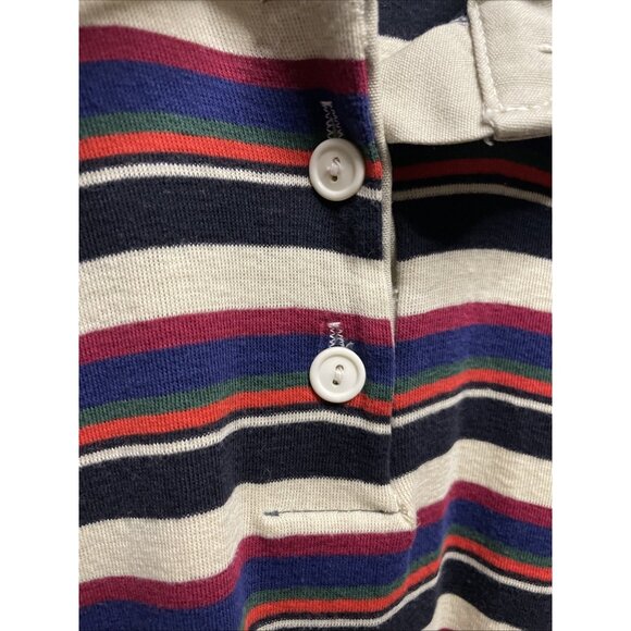 Bananas by Nancy Bossio Vintage 70s Striped Collared Button Up Shirt Tee Blouse - Picture 3 of 5